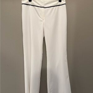 White House Black Market White Pants with Black Trim